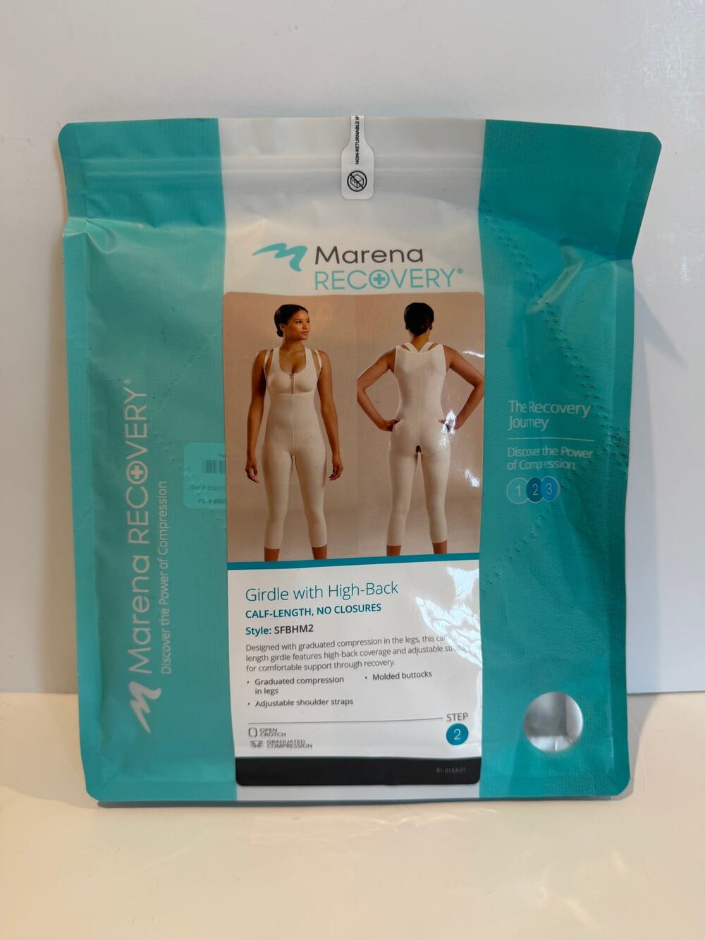 Marena Recovery Girdle with High Back Calf Length No Closures SFBHM2 XL Beige